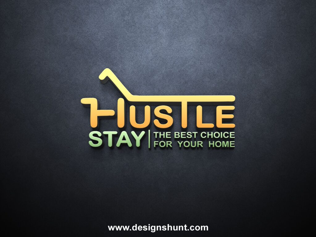 House rental real state 3D business logo designs hunt