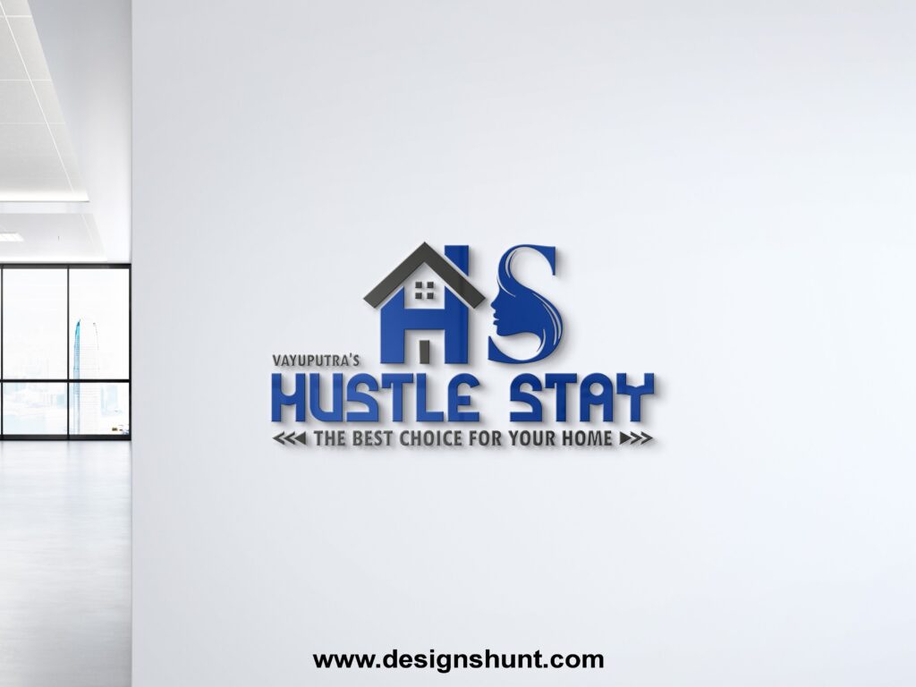 House rental women girls PG real state 3D business logo designs hunt