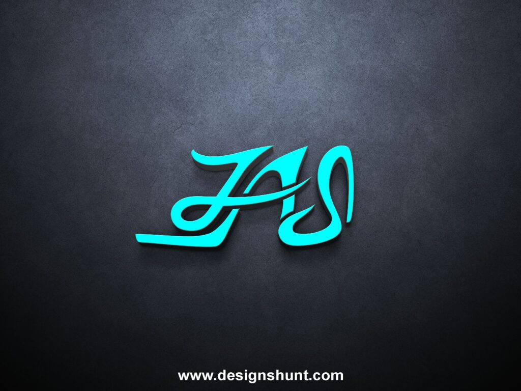 Letter JAS with women sandal design shoes company 3D business logo designs hunt