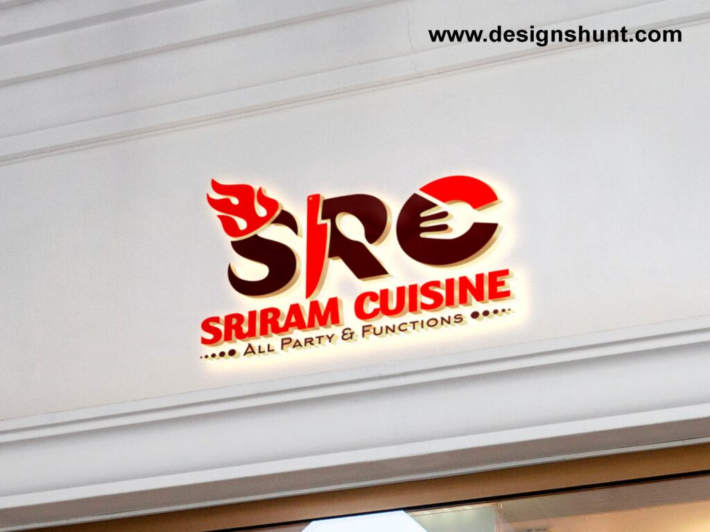 Letter SRC Sriram Cuisines catering business logo design