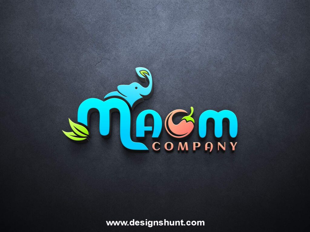 Agriculture and Farming Logo MAOM Spice and tea agriculture with elephant business logo design