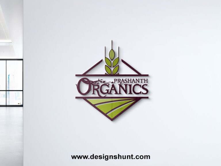 Prashanth Organics Agriculture and farming business logo design