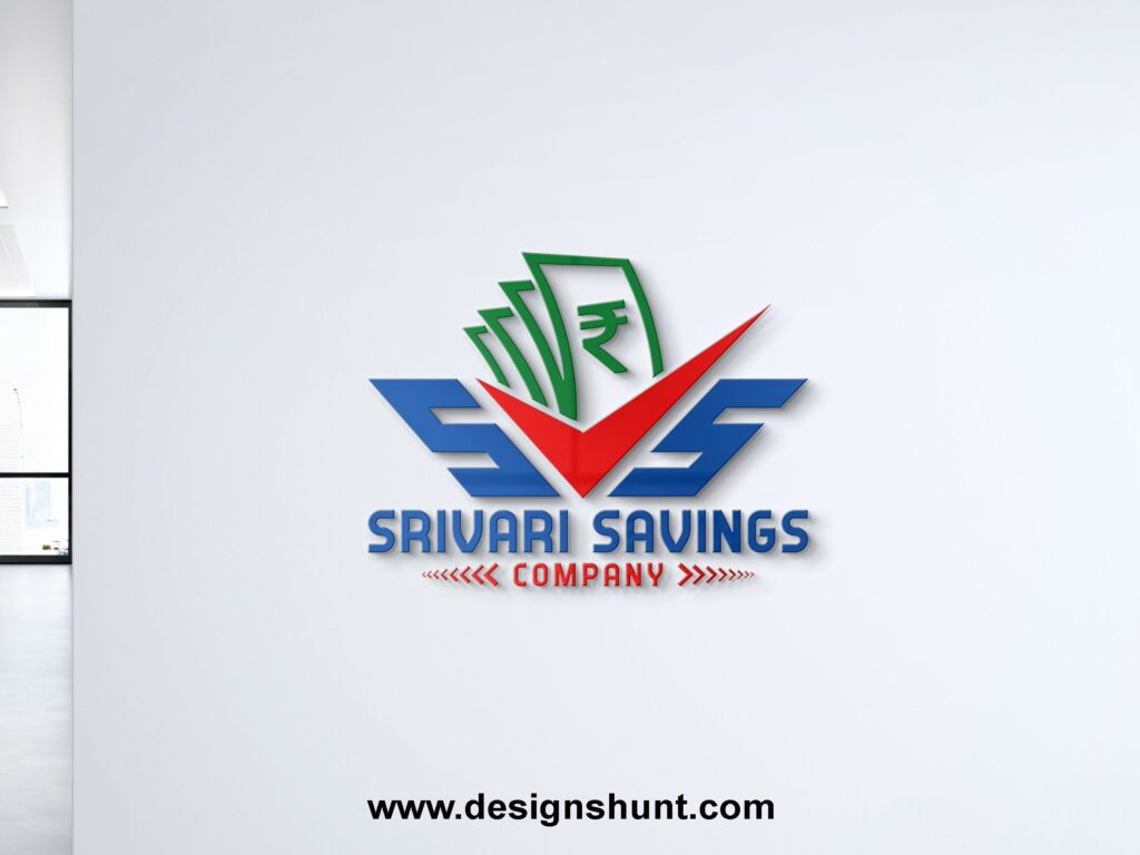 SVS finance company srivari savings with corrency icon business logo design