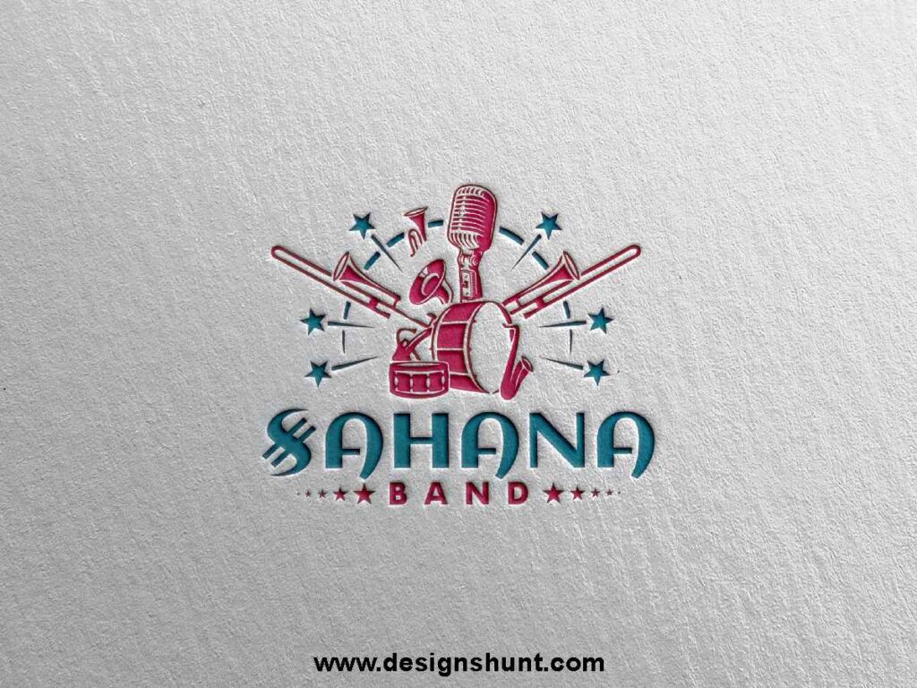 Sahana Band Musical Instruments DJ Business Logo Design