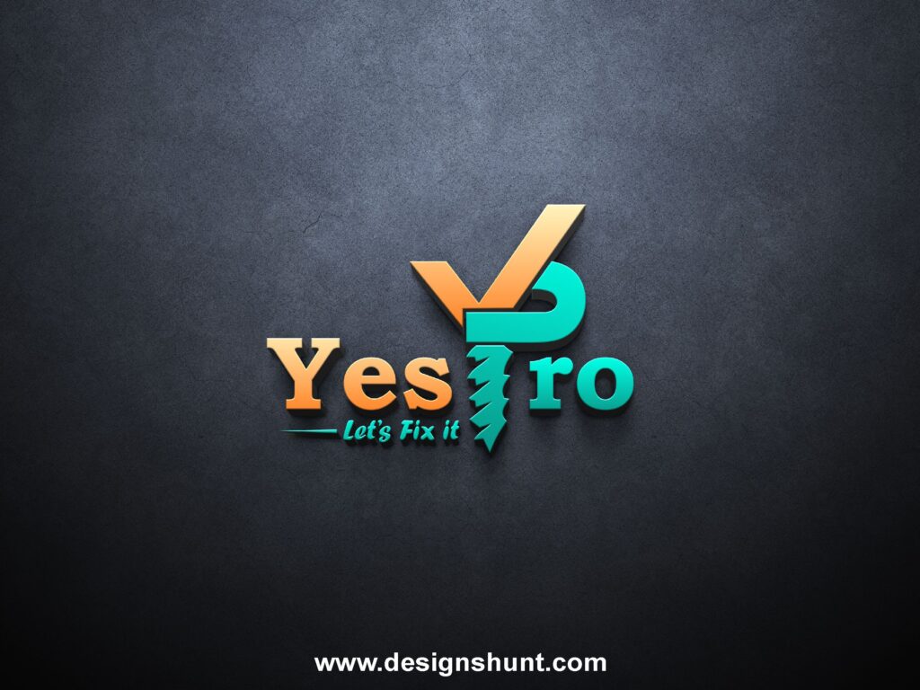 YP Yes Pro Lets fix it 3D Business Logo Design