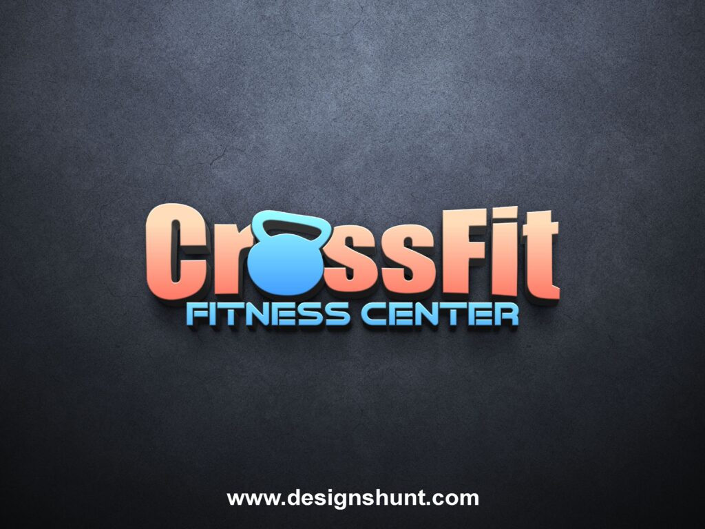 Crossfit fitness center gym academy training custom business logo design