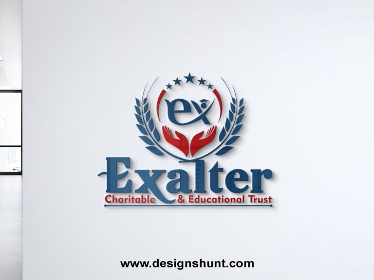 Exalter Charitable and Educational Trust donation and helping organization custom logo design