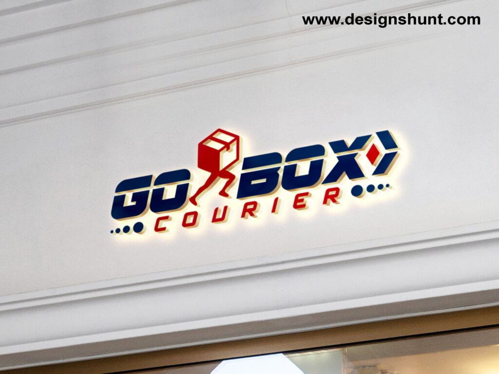 Gobox Courier curriers with box on O letter transportation and logistics business logo design 3