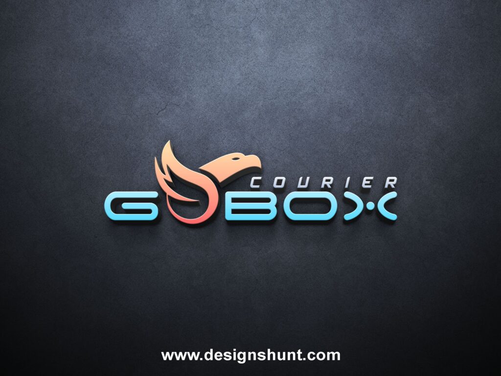 Gobox Courier curriers with eagle on O letter transportation and logistics business logo design