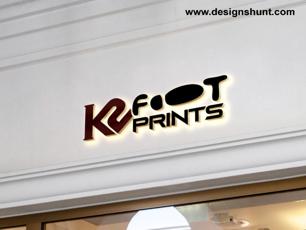 K2 Foot Prints footware shoes seller business logo design