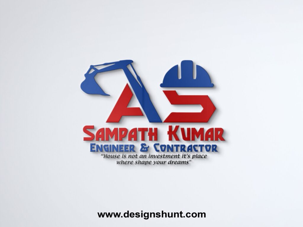 Sampath Kumar Engineer and Contractor Construction and real estate business logo design 3