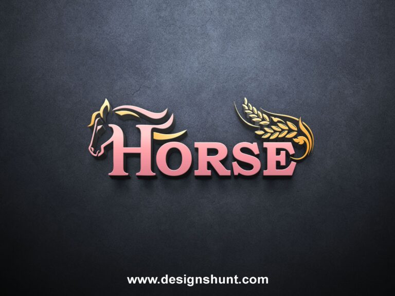 Letter HORSE with horse icon on H and agricuture in E letter enterprise business logo design