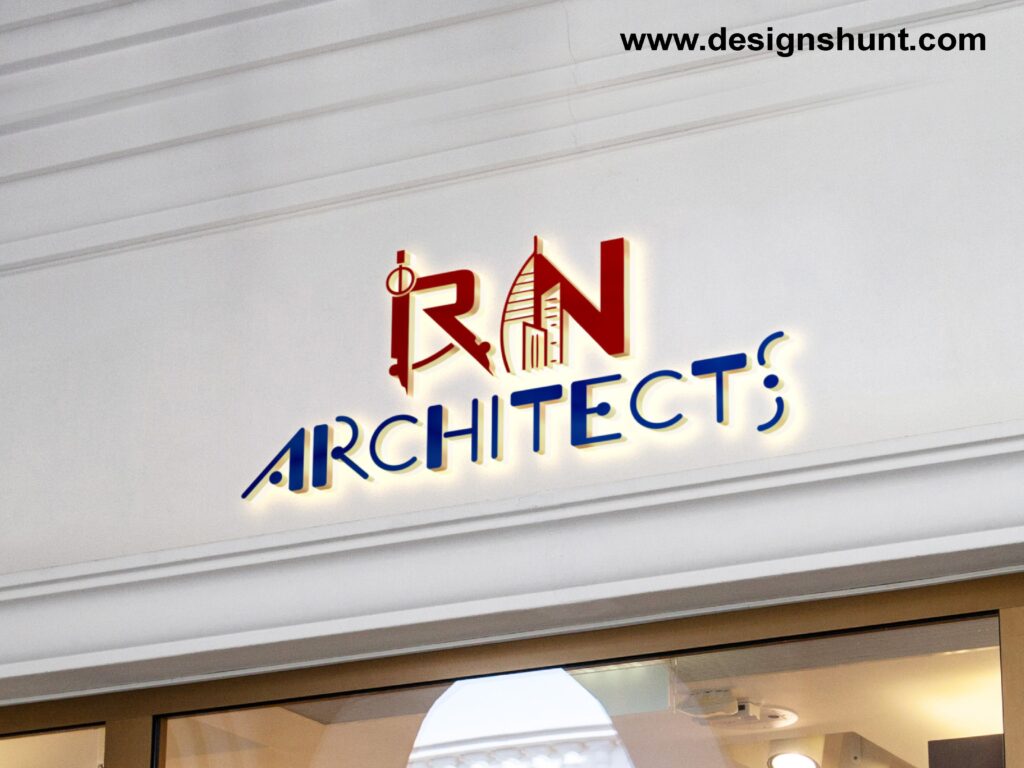 Letter RN Architects Construction design and real estate home interior logo design business 2