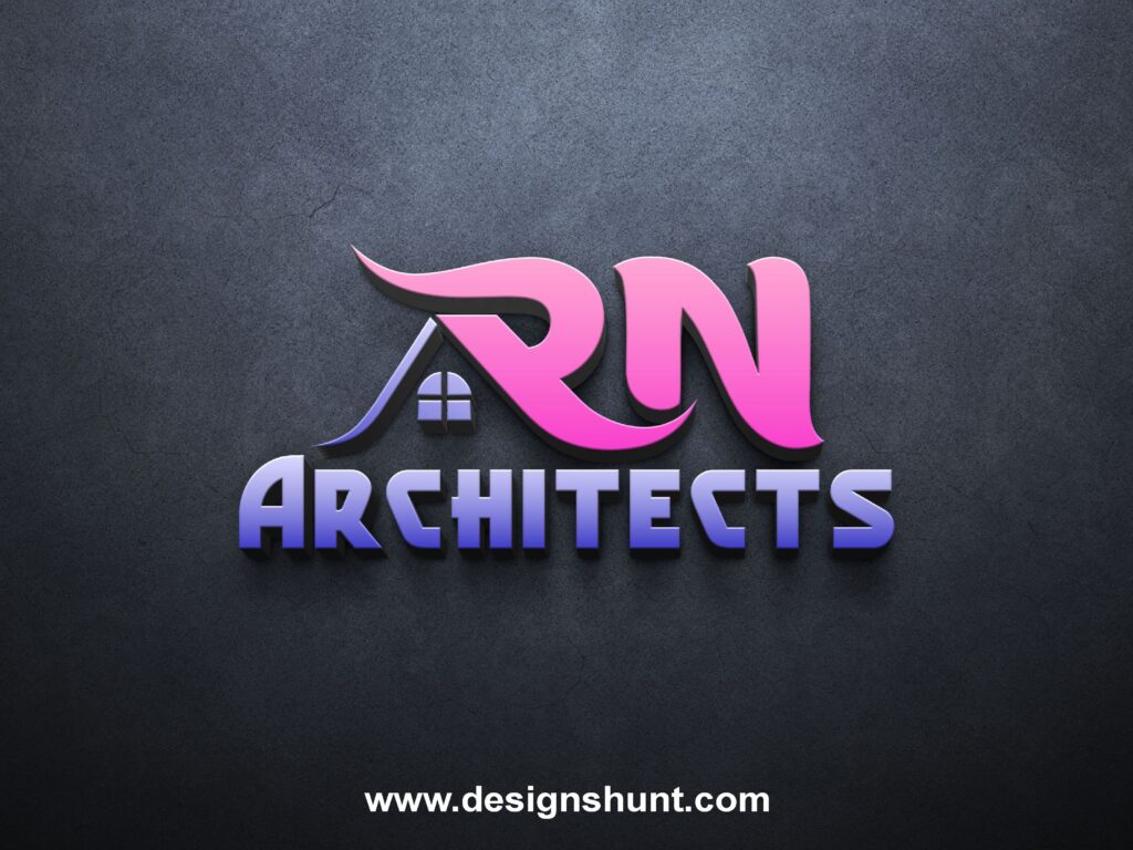 Letter RN Architects Construction design and real estate home interior logo design business 3