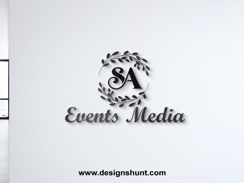 Letter SA Events Media floral business logo design for event management