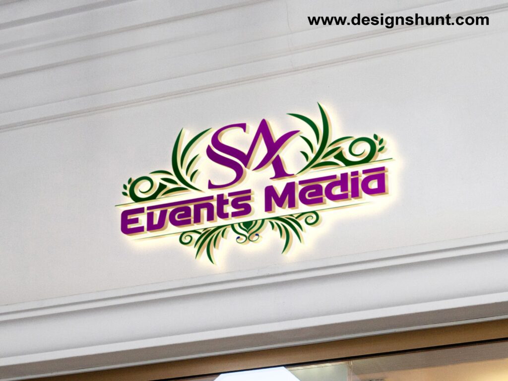Letter SA Events Media floral business logo design for event management 2