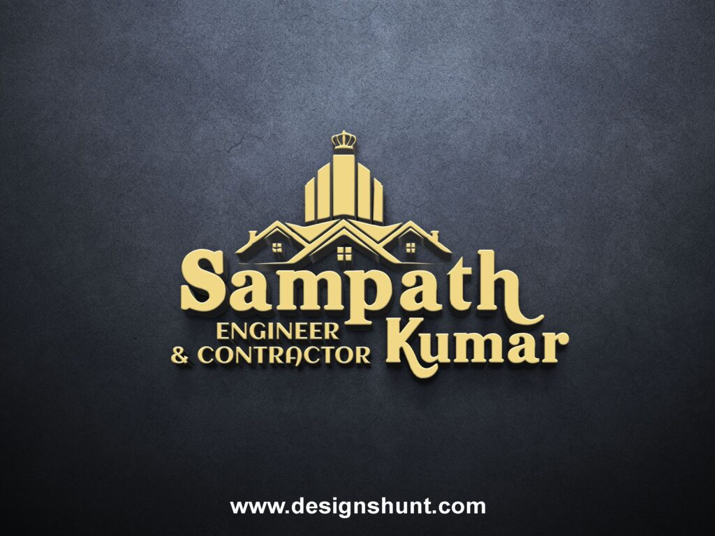 Sampath Kumar Engineer and Contractor Construction and real estate business logo design