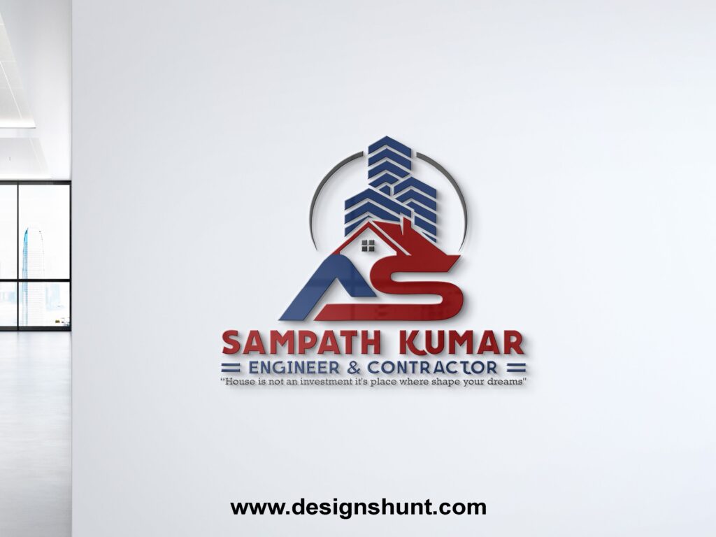 Sampath Kumar Engineer and Contractor Construction and real estate business logo design 4